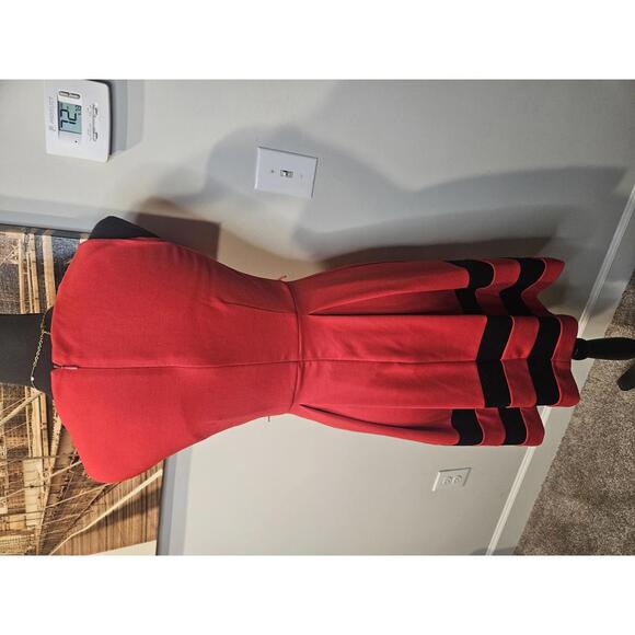 Calvin Klein Red Dress with Black Stripes - Picture 3 of 6